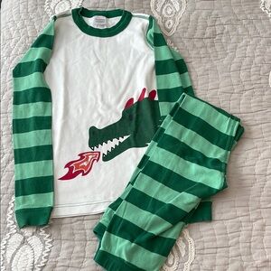 Hanna Andersson | Green Striped Dragon Kids Pajamas